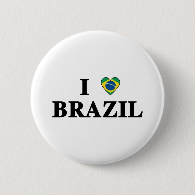 I Love Brazil Button (Front)
