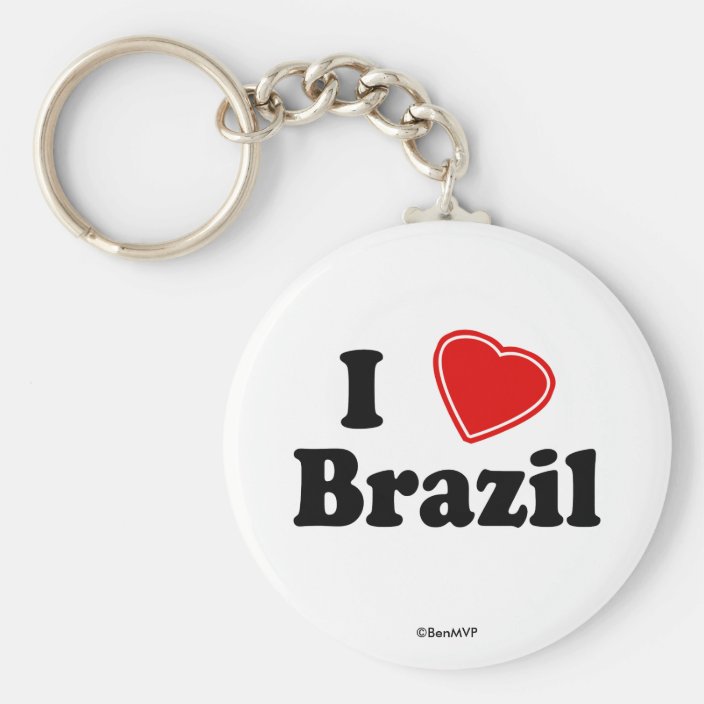I Love Brazil Key Chain