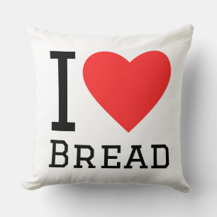 I love bread square sticker throw pillow