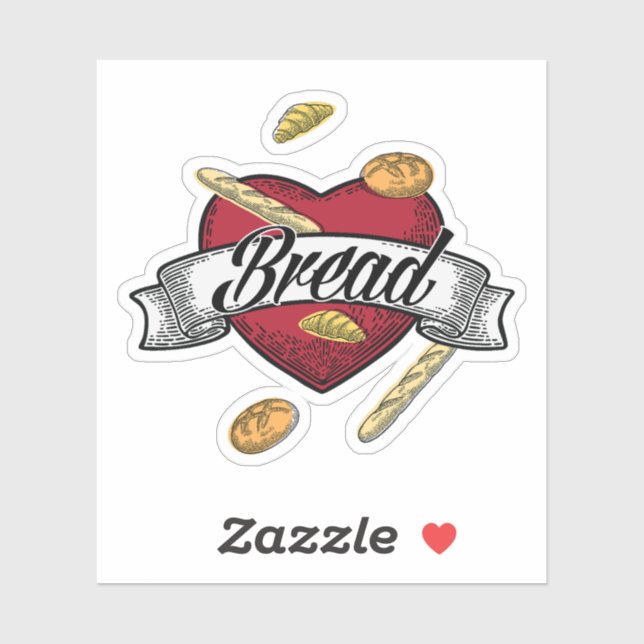 I Love Bread Sticker (Sheet)