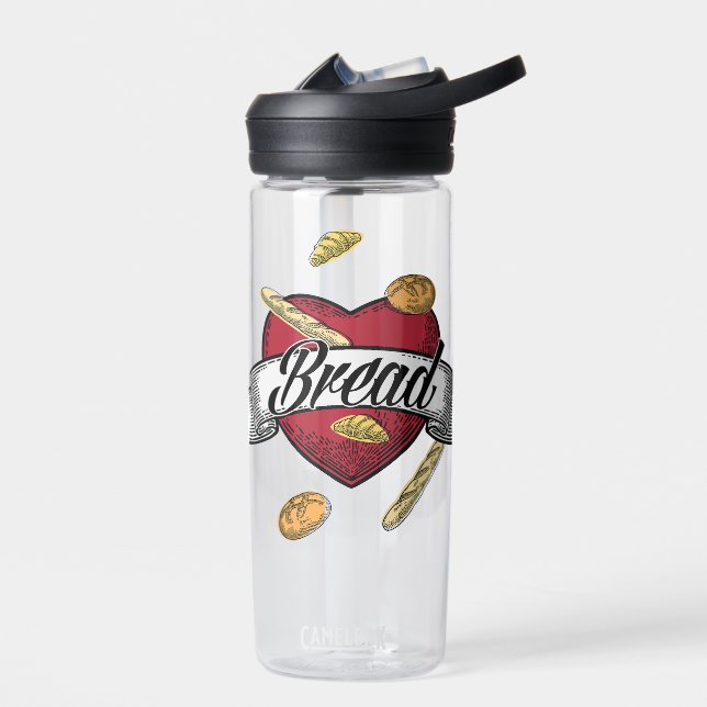 I Love Bread Water Bottle (Left)