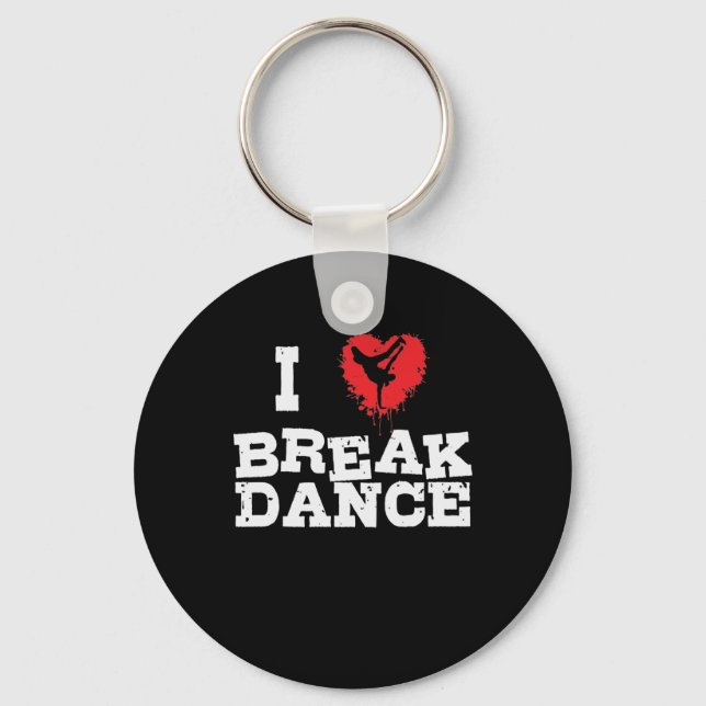 I Love Breakdance und Hip-Hop Keychain (Front)