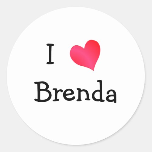 I Love Brenda Classic Round Sticker