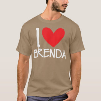 I Love Brenda Name Heart Personalized Men Guy BFF  T-Shirt