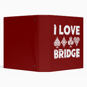 I Love Bridge Card Game Player 3 Ring Binder