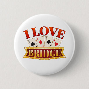I Love Bridge Card Game Player Button