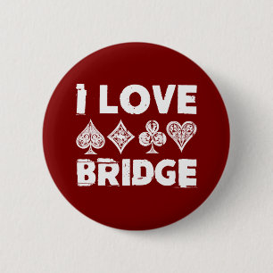 I Love Bridge Card Game Player Button