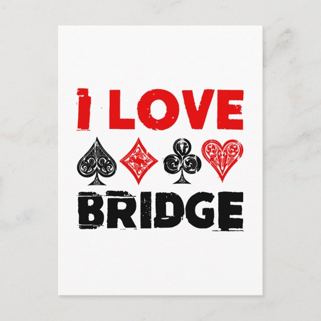 I Love Bridge Card Game Player Enthusiast (Front)