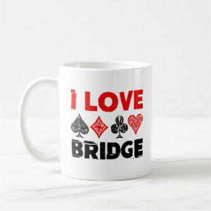I Love Bridge Card Game Player Enthusiast Coffee Mug