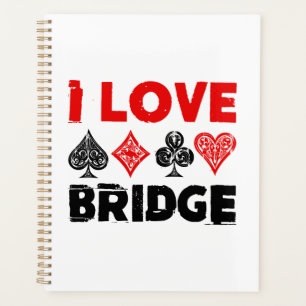 I Love Bridge Card Game Player Enthusiast Planner
