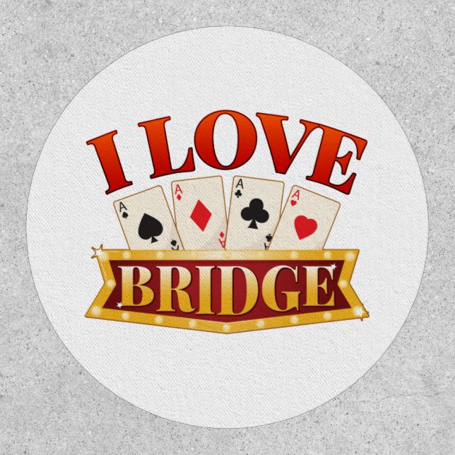 I Love Bridge Card Game Player Patch (Front)