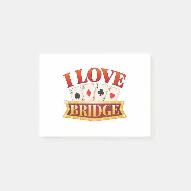 I Love Bridge Card Game Player Post-it Notes (Front)