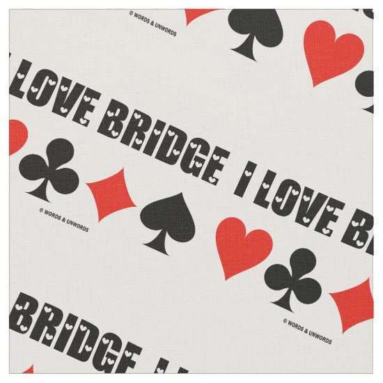 I Love Bridge Card Suits Bridge Attitude Fabric