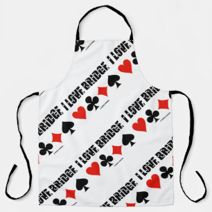 I Love Bridge Four Card Suits Bridge Game Attitude Apron