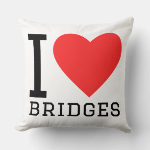 I love bridges throw pillow