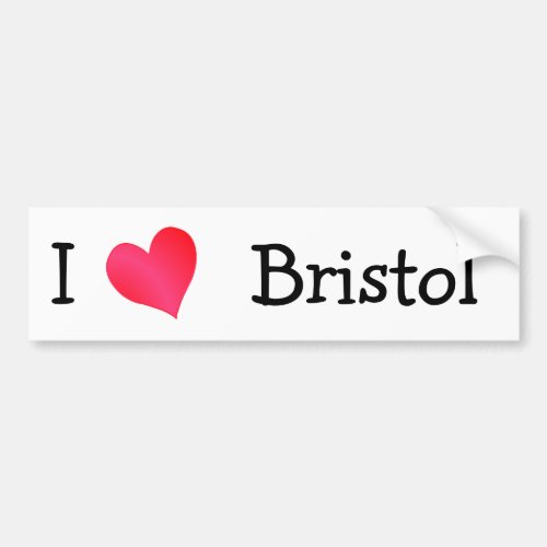 I Love Bristol Bumper Sticker
