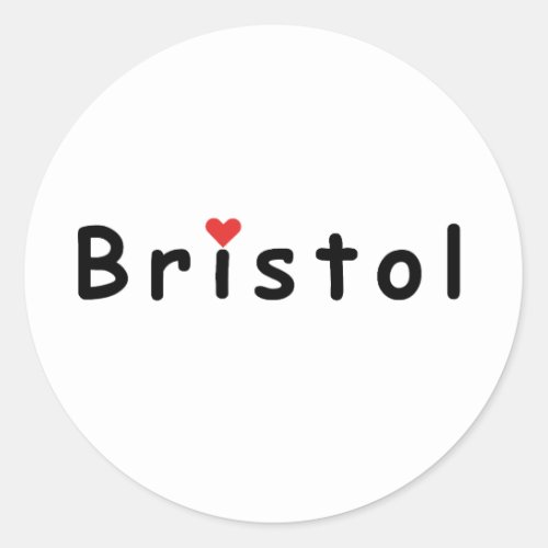 I love Bristol Classic Round Sticker