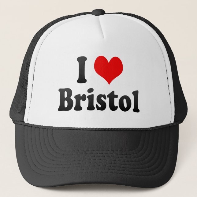 I Love Bristol, United Kingdom Trucker Hat (Front)