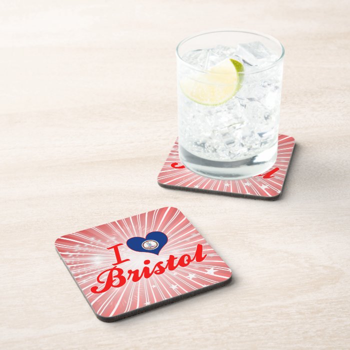 I Love Bristol, Virginia Drink Coasters