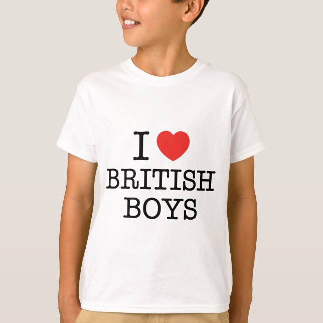 I Love British Boys T-Shirt (Front)