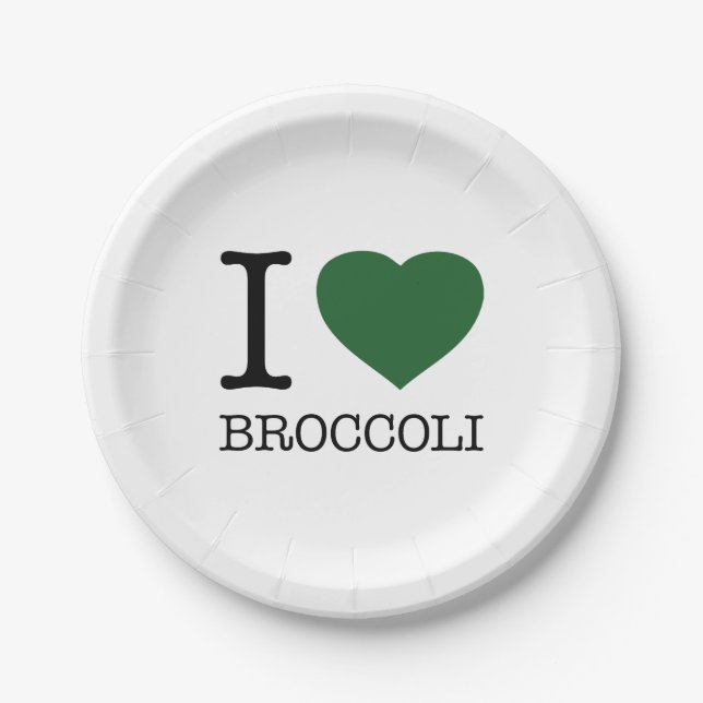I LOVE BROCCOLI PAPER PLATES (Front)