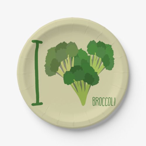 I Love Broccoli Paper Plates