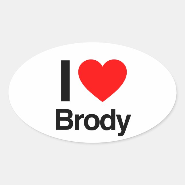 i love brody oval sticker (Front)