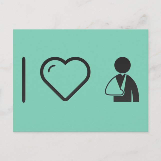 I Love Broken Arms Postcard (Front)