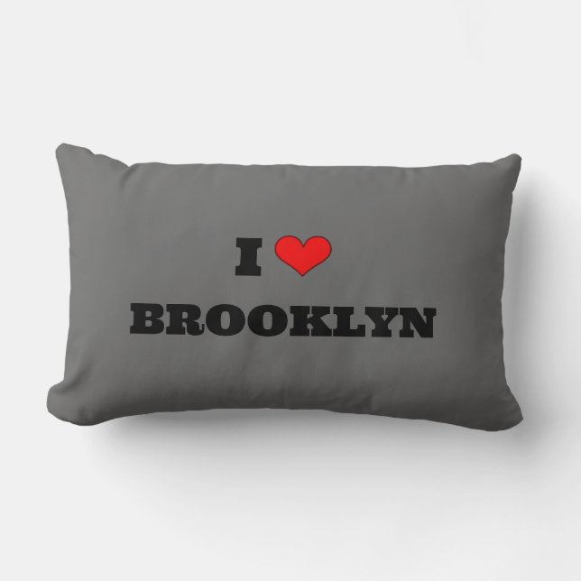 I Love Brooklyn Lumbar Pillow (Front)