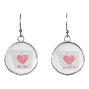 i love brother earrings