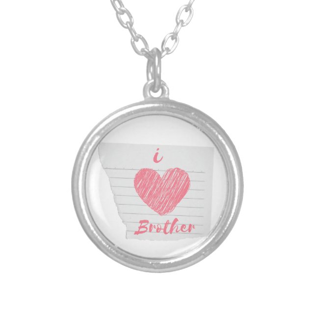 i love brother silver plated necklace (Front)