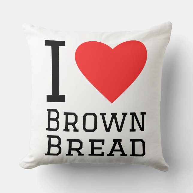 I love brown bread square sticker throw pillow (Front)