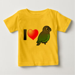 I Love Brown-headed Parrots Baby Fine Jersey T-Shirt