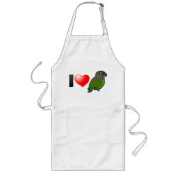 I Love Brown-headed Parrots Long Apron