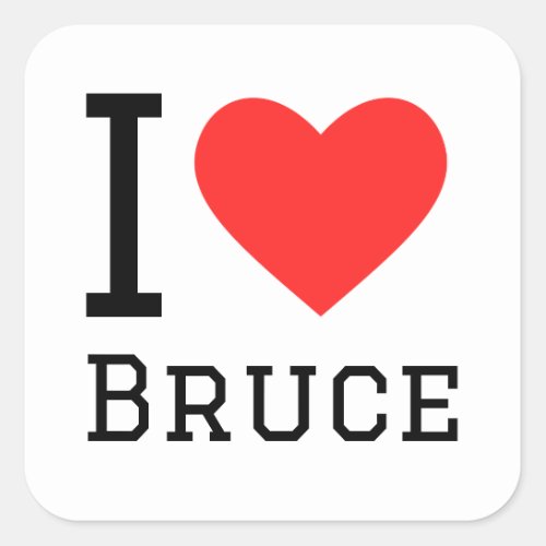 I love Bruce Square Sticker
