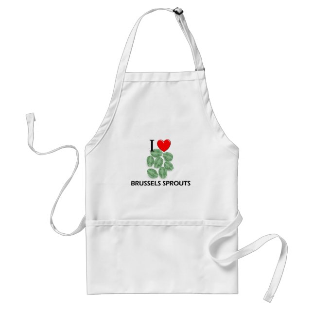 I Love Brussels Sprouts Adult Apron (Front)