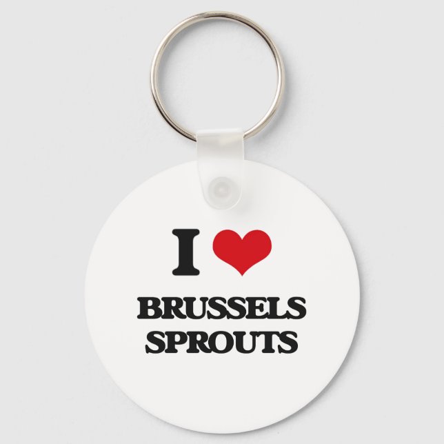 I Love Brussels Sprouts Keychain (Front)