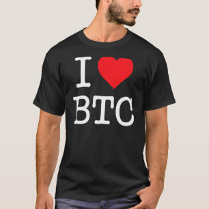 I Love Btc Vintage Bitcoin Cryptocurrency For Cryp T-Shirt