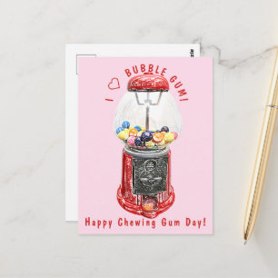 I Love Bubble Gum Postcard