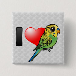 Customizable Green Budgie Square Button