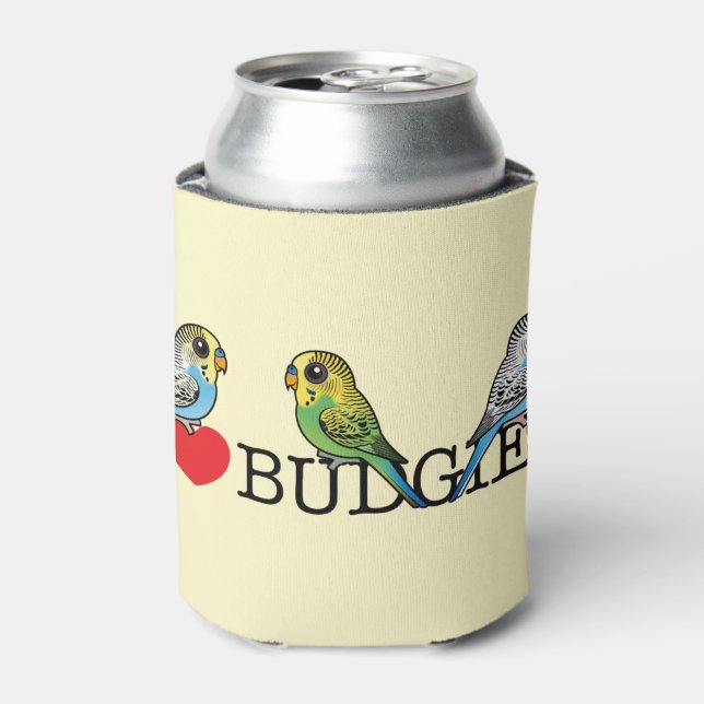 I Love Budgies Can Cooler (Can Front)