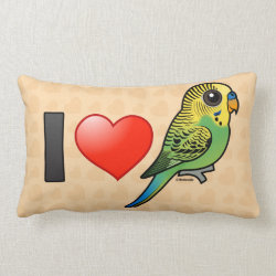 Customizable Green Budgie Throw Pillow Lumbar 13
