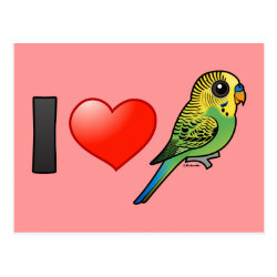 Customizable Green Budgie Postcard