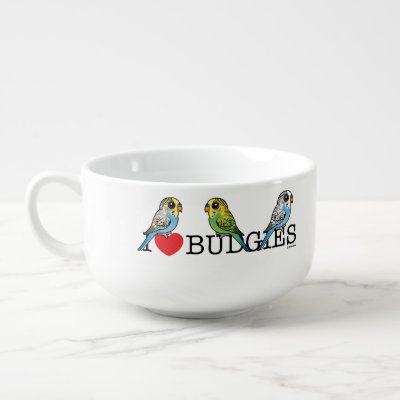 I Love Budgies Soup Mug
