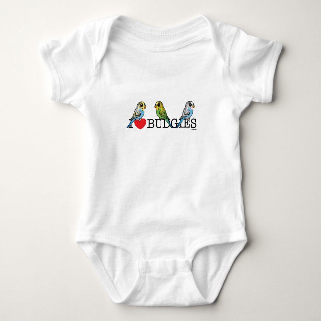 I Love Budgies T-Shirt (Front)
