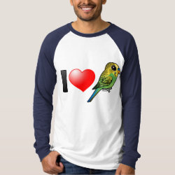 Customizable Green Budgie Men's Canvas Long Sleeve Raglan T-Shirt