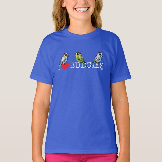I Love Budgies T-Shirt (Front)