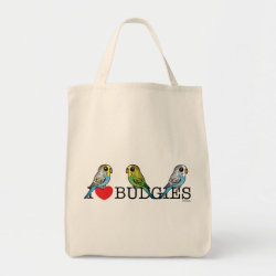 I Love Budgies Grocery Tote