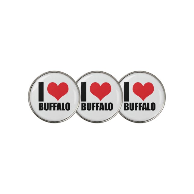 I love Buffalo Golf Ball Marker (3 Up)