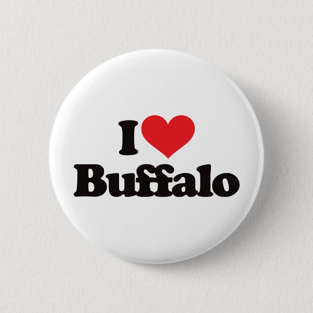 I Love Buffalo Pinback Button (Front)